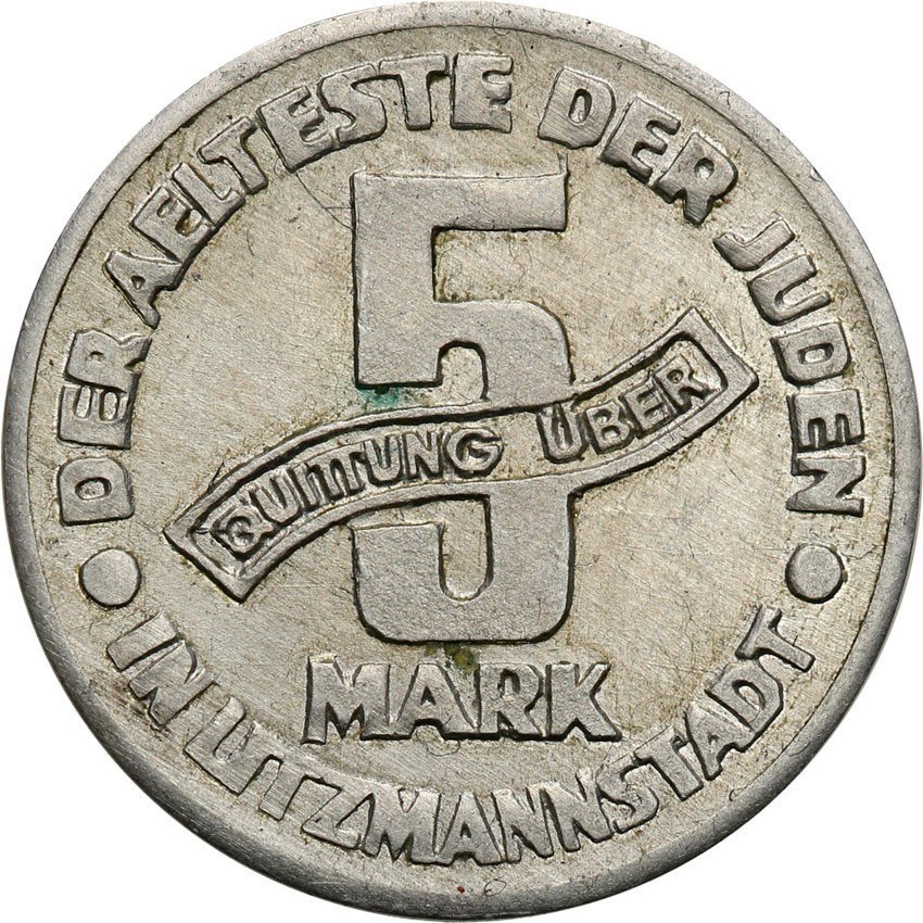 Getto Łódź. 5 marek 1943, aluminium - odmiana 1/1